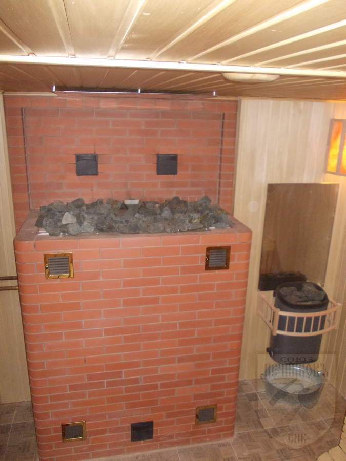 Банная печь с открытой каменкой